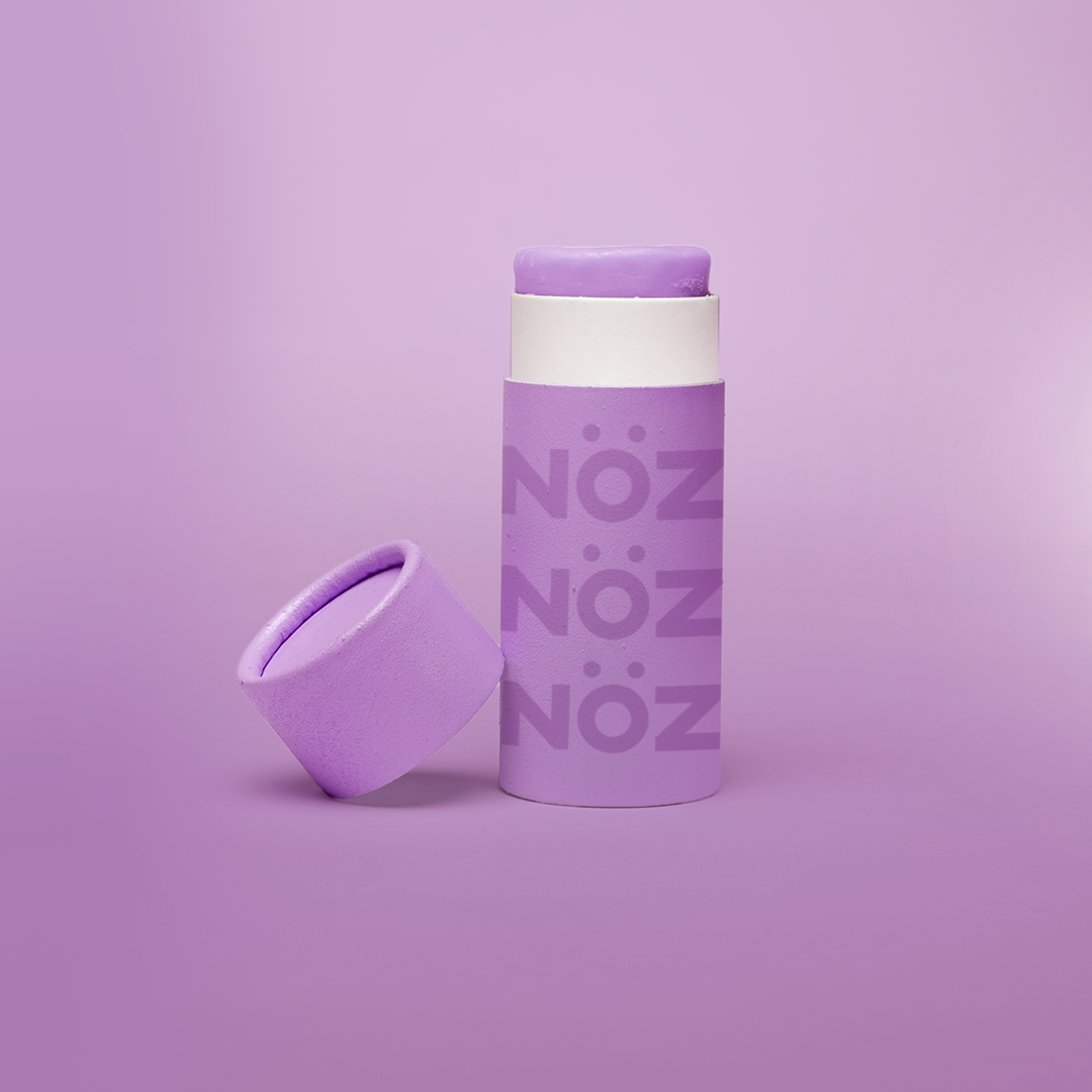 front view  of Nöz sunscreen in  purple 